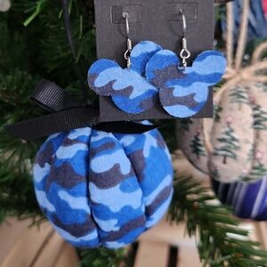 Blue Camouflage Earrings